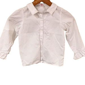 Gymboree Girls 5 Embroidered Button Up Shirt Ruffle Cuff 100%‎ Cotton